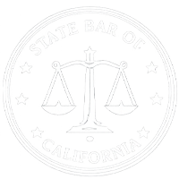 Seal of the State Bar of California: round emblem with scales of justice at center and 'STATE BAR OF CALIFORNIA' around the edge.
