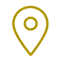 Gold location pin marker indicating a place on a map